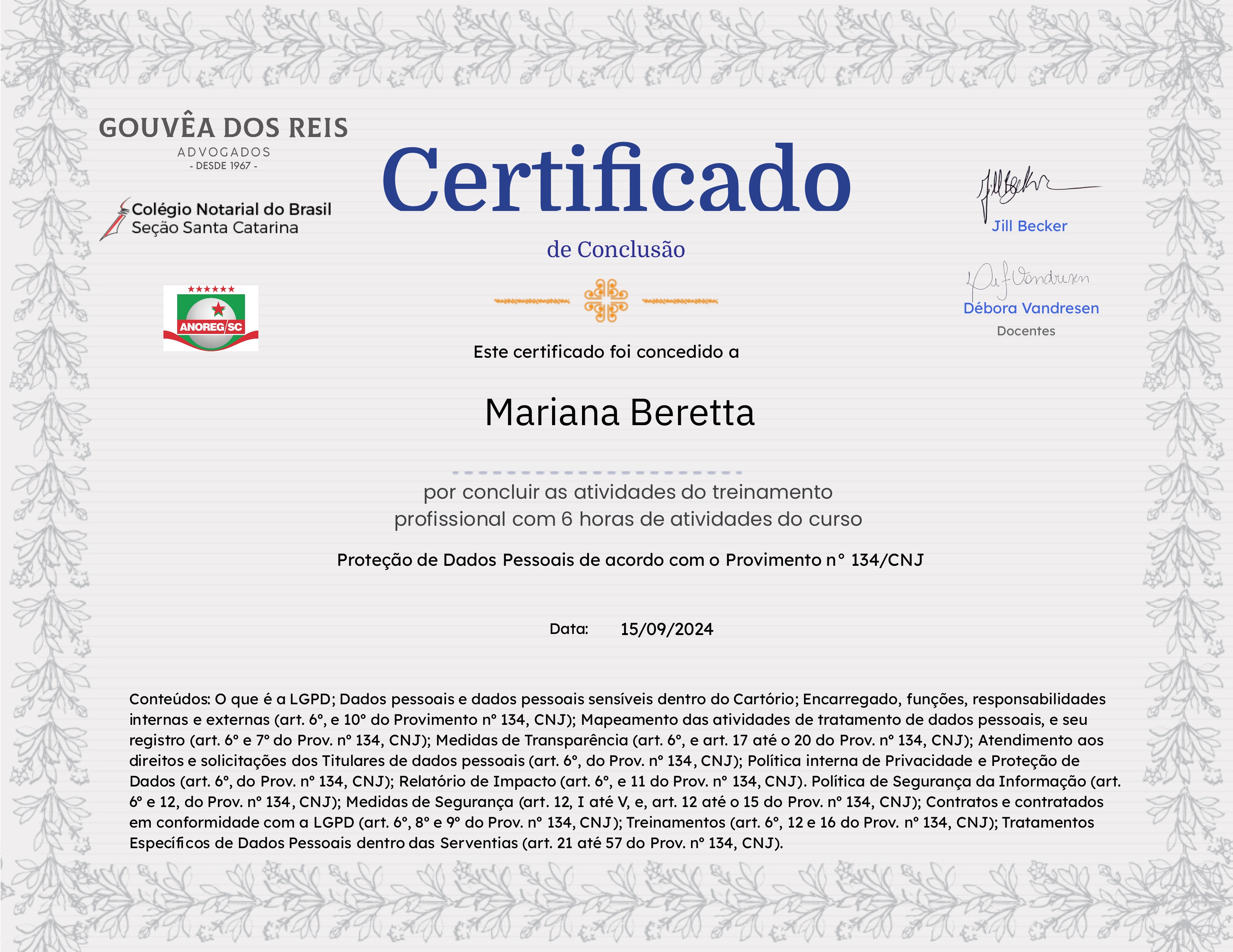 Proteção de Dados Pessoais de acordo com o Provimento n° 134/CNJ